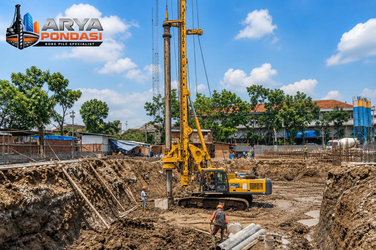 Pekerjaan Borepile Pembangunan Gedung BRI Di Jakarta, Arya Citra Pondasi