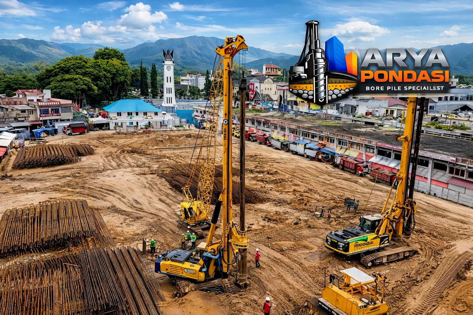 Pengerjaan Pondasi Pasar Pulung Kencana Tulang Bawang Berjalan Lancar, Arya Citra Pondasi
