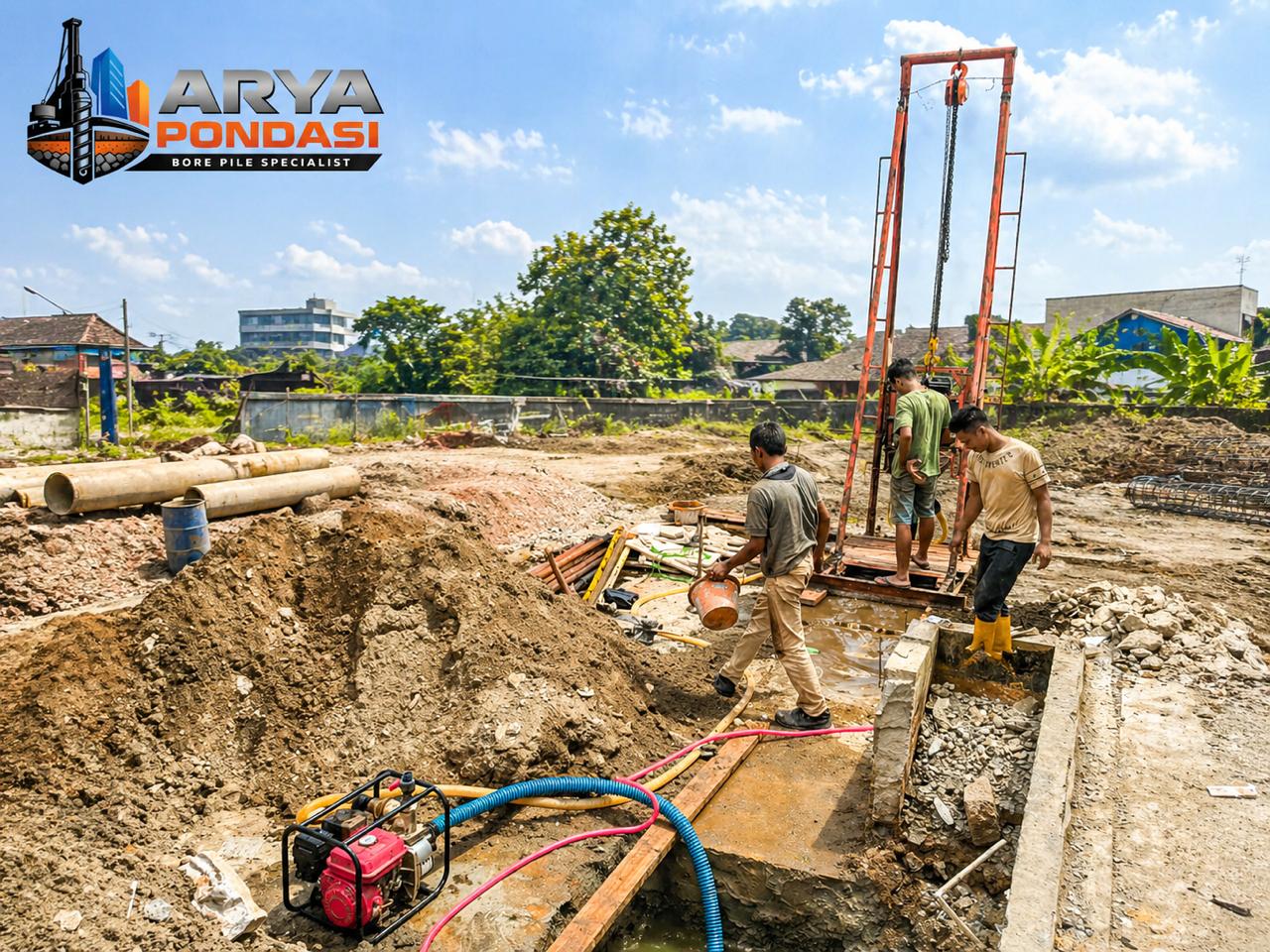Pekerjaan Borepile Proyek Gedung BCA Di Surabaya, Arya Citra Pondasi